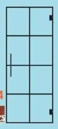 Cevo Thytan glazen deur blackline 8R+zwart beslag aanbieding