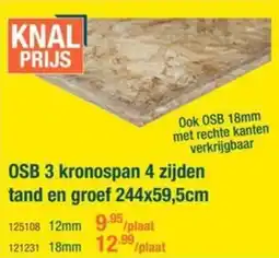 Cevo OSB 3 kronospan 4 zijden tand en groef aanbieding