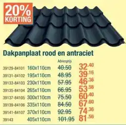 Cevo Dakpanplaat rood en antraciet aanbieding
