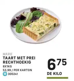 Bidfood Marie taart met prei rechthoekig aanbieding