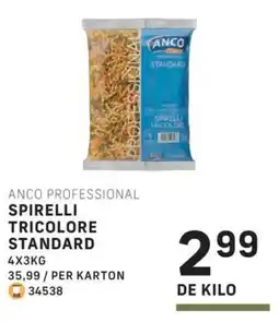 Bidfood Anco Professional Spirelli Tricolore Standard aanbieding