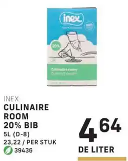 Bidfood Inex culinaire room 20% bib aanbieding