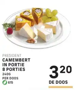 Bidfood President camembert in portie aanbieding