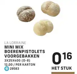 Bidfood La lorraine mini mix boerenpistolets voorgebakken aanbieding