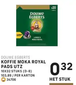 Bidfood Douwe egberts koffie moka royal pads UTZ aanbieding