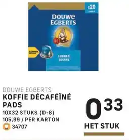 Bidfood Douwe egberts koffie décaféïné pads aanbieding