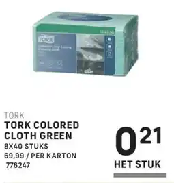 Bidfood Tork colored cloth green aanbieding