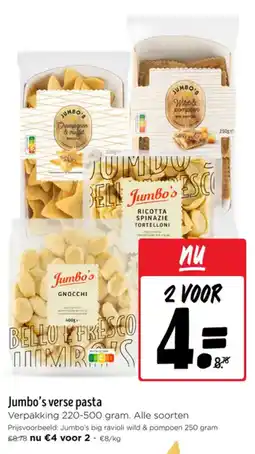 Jumbo Jumbo's verse pasta aanbieding