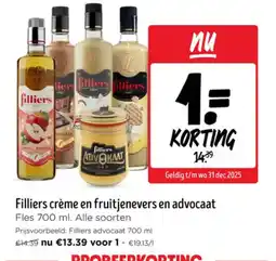 Jumbo Filliers crème en fruitjenevers en advocaat aanbieding
