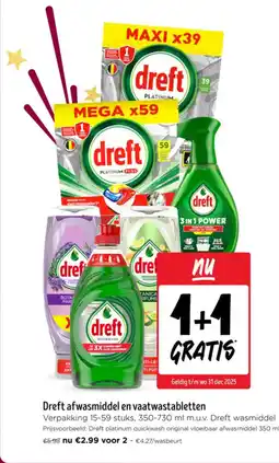 Jumbo Dreft afwasmiddel en vaatwastabletten aanbieding
