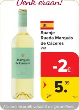 Carrefour Market Spanje Rueda Marqués de Cáceres aanbieding