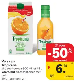 Carrefour Market Vers Sap Tropicana aanbieding