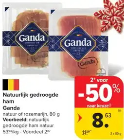 Carrefour Market Natuurlijk gedroogde ham Ganda aanbieding