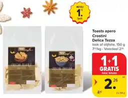 Carrefour Market Toasts apero Crostini Delica Tezza aanbieding