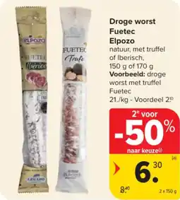 Carrefour Market Droge worst Fuetec Elpozo aanbieding