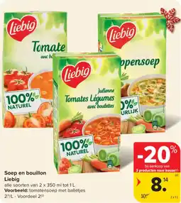 Carrefour Market Soep en Bouillon Liebig aanbieding
