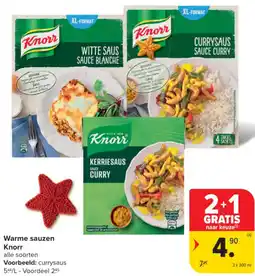 Carrefour Market Warme sauzen Knorr aanbieding