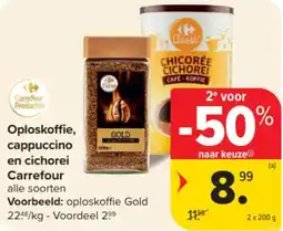 Carrefour Market Oploskoffie, Cappuccino en Cichorei Carrefour aanbieding