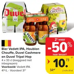 Carrefour Market Bier Vedett IPA, Houblon Chouffe, Duvel Cashmere en Duvel Tripel Hop aanbieding