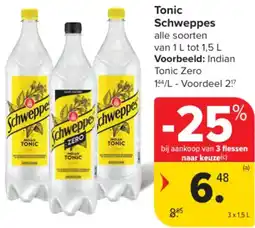 Carrefour Market Tonic Schweppes aanbieding