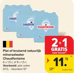 Carrefour Market Plat of bruisend natuurlijk mineraalwater Chaudfontaine aanbieding