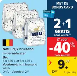 Carrefour Market Natuurlijk bruisend mineraalwater Bru aanbieding