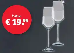 Kruidvat SET VAN 2 CHAMPAGNEGLAZEN aanbieding