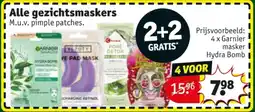 Kruidvat 4 x Garnier masker Hydra Bomb aanbieding