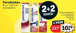 Kruidvat 4 x tandpasta Original 75 ml aanbieding