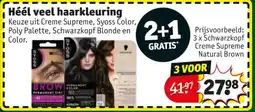 Kruidvat 3 x Schwarzkopf Creme Supreme Natural Brown aanbieding