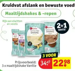 Kruidvat 3 x maaltijdshake Vanille aanbieding