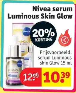 Kruidvat Nivea serum Luminous Skin Glow aanbieding
