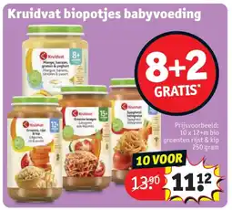Kruidvat 10 x 12+m bio groenten rijst & kip 250 gram aanbieding