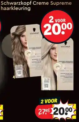 Kruidvat Schwarzkopf Creme Supreme haarkleuring aanbieding