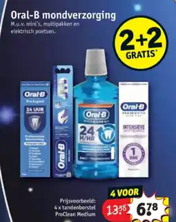 Kruidvat 4 x tandenborstel ProClean Medium aanbieding