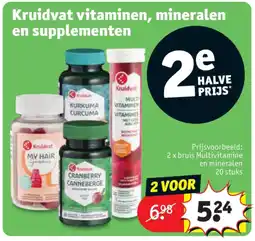 Kruidvat 2 x bruis Multivitamine en mineralen 20 stuks aanbieding
