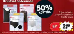 Kruidvat Slip Cotton Stretch Zwart 2 stuks aanbieding