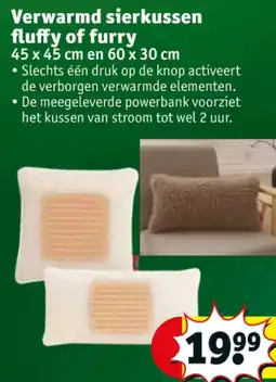 Kruidvat Verwarmd sierkussen fluffy of furry aanbieding