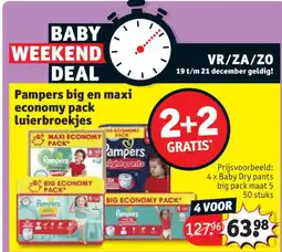 Kruidvat 4 x Baby Dry pants big pack maat 5 50 stuks aanbieding
