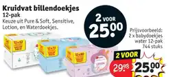 Kruidvat 2 x babydoekjes water 12-pak 744 stuks aanbieding
