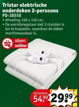 Kruidvat Tristar elektrische onderdeken 2-persoons aanbieding