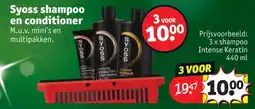 Kruidvat 3 x shampoo Intense Keratin 440 ml aanbieding