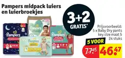 Kruidvat 5 x Baby Dry pants key size maat 5 24 stuks aanbieding