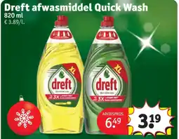 Kruidvat Dreft afwasmiddel Quick Wash aanbieding