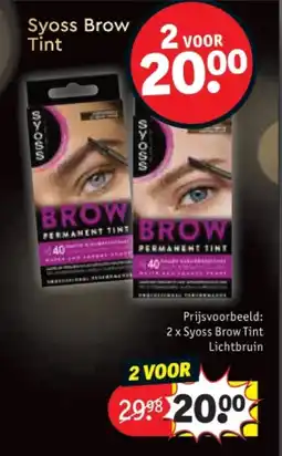 Kruidvat 2 x Syoss Brow Tint Lichtbruin aanbieding