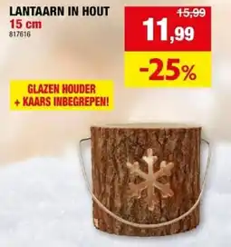 Hubo Lantaarn in hout aanbieding