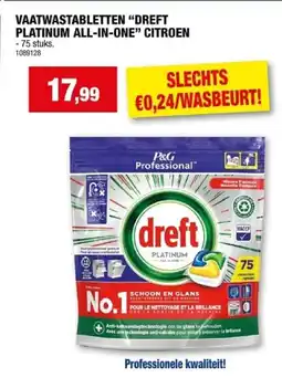 Hubo Vaatwastabletten Dreft Platinum all-in-one Citroen aanbieding