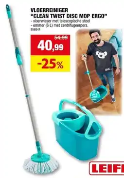 Hubo Vloerreiniger Clean Twist Disc Mop Ergo aanbieding