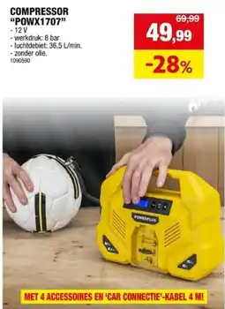 Hubo Compressor POWX1707 aanbieding