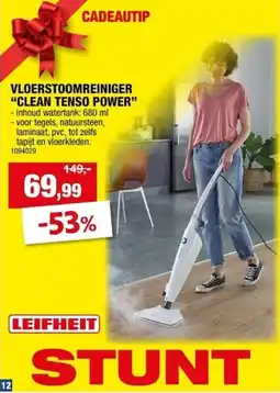 Hubo Vloerstoomreiniger Clean Tenso Power aanbieding